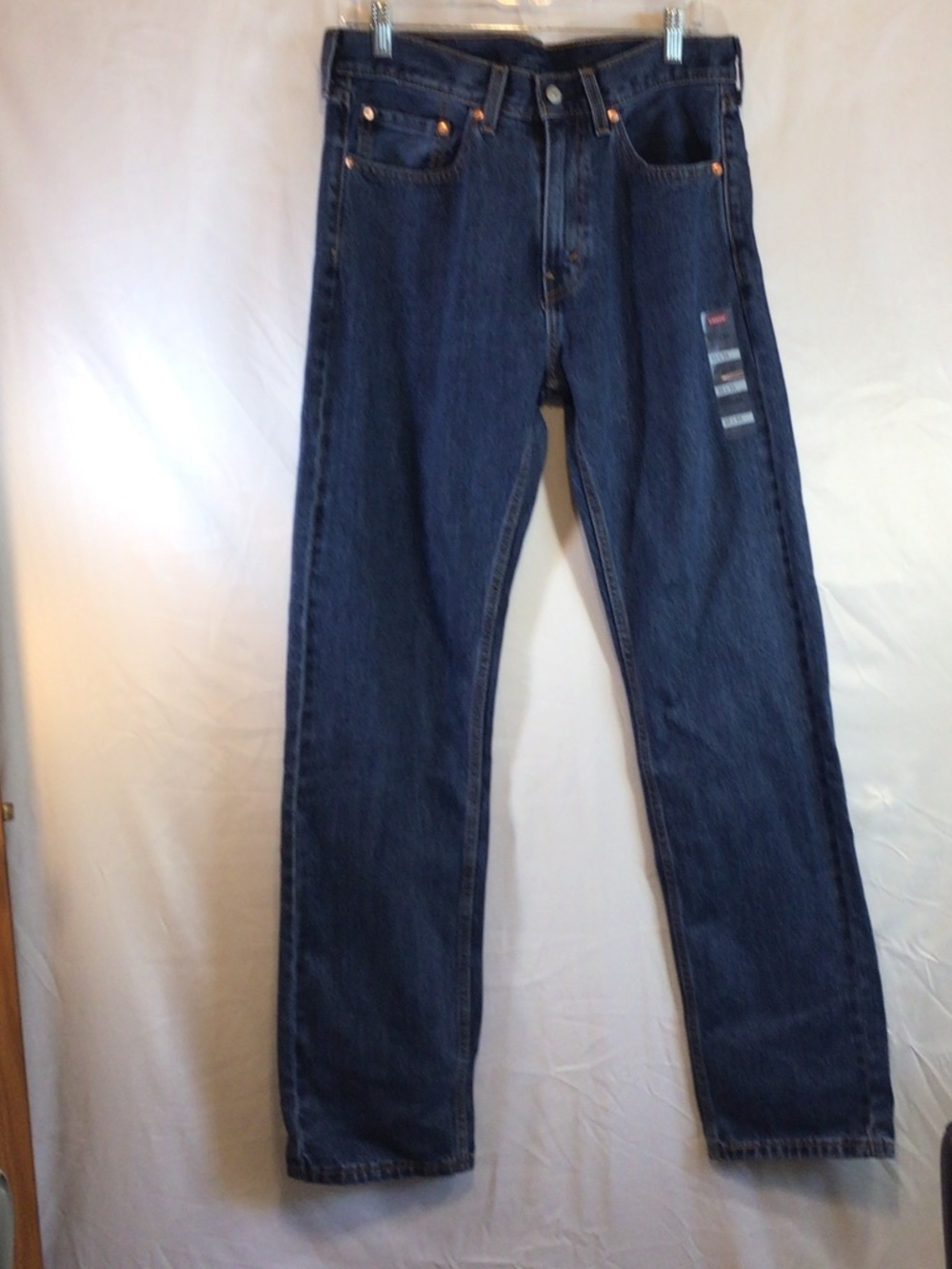 Levi's Men’s 505 Regular Fit Jeans 32x34 Dark Wash 100% Cotton Straight Leg NWOT
